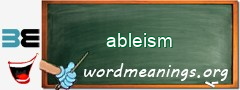 WordMeaning blackboard for ableism